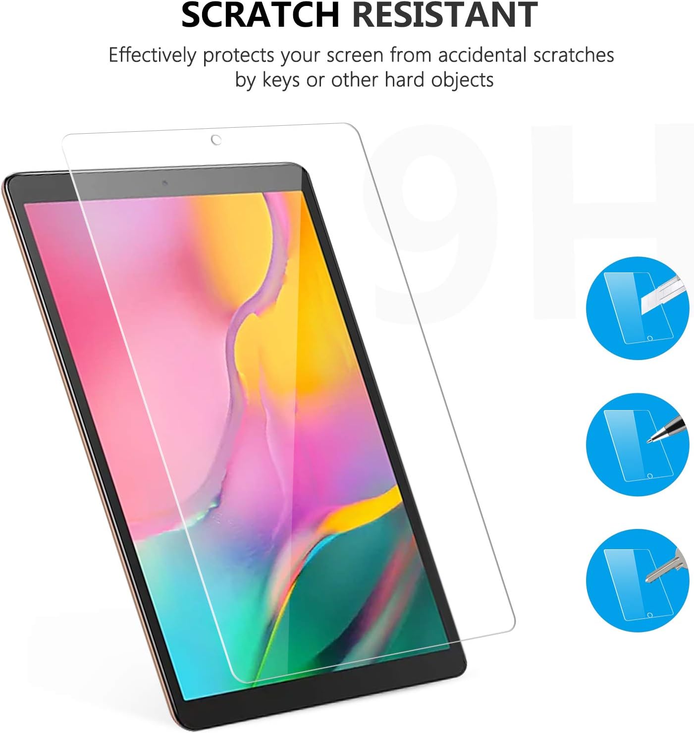 [2-Pack] Screen Protector Compatible with Galaxy Tab A 10.1 2019, SPARIN Tempered Glass Screen Protector Compatible with Samsung Galaxy Tab A 10.1 SM-T515/T510