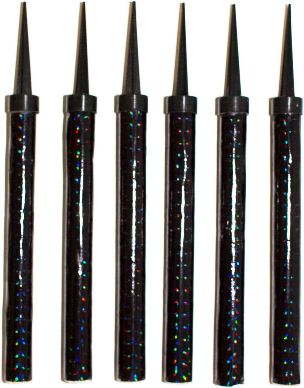 Pack of 6 Black Wrapping Sparkling Candles/Bottle Service/Birthday/Wedding/Sweet 16 / Party Candle (Pack of 6, Black)