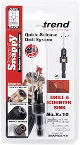 Trend Snappy Adjustable Countersink Drill Bit 9.5mm HSS No.8 No.10 Screws 1/4 view 7