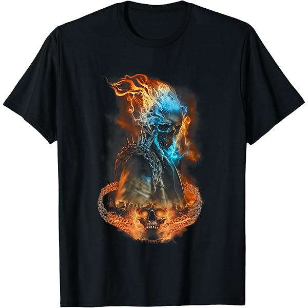 Amazon.com: Marvel Ghost Rider Spirit of Vengeance Flaming Skull T