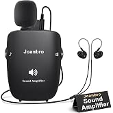 Joanbro Hearing Amplifier for Seniors, Handheld Pocket Size Sound Amplifier | Adjustable Volume &amp; Tone Control, Smart Auto-Gain, Hearing Assisted Device with 3 Microphones, Headphones, Earbuds, Batteries