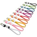 short usb cable, OKRAY 10 Pack Colorful Micro USB 2.0 Charging Data Sync Cable Cord for Samsung, Android Phone and Tablet, Nexus, HTC, Nokia, LG, Sony, Many Digital Cameras-0.66ft (7.87 Inch)
