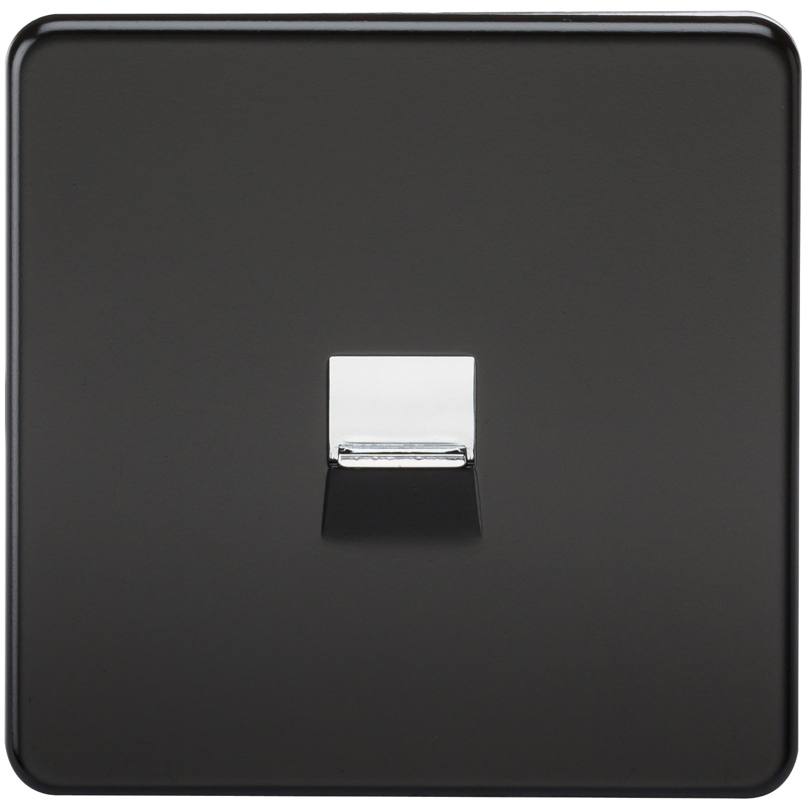 Knightsbridge SF7300MB Screwless Telephone Master Socket, Matt Black