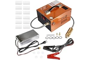 4500PSI Portable PCP Air Compressor, 12V DC/110V AC, Fast Inflation for Paintball, Air Rifle, Scuba Tank, Built-in Fan, Oil F