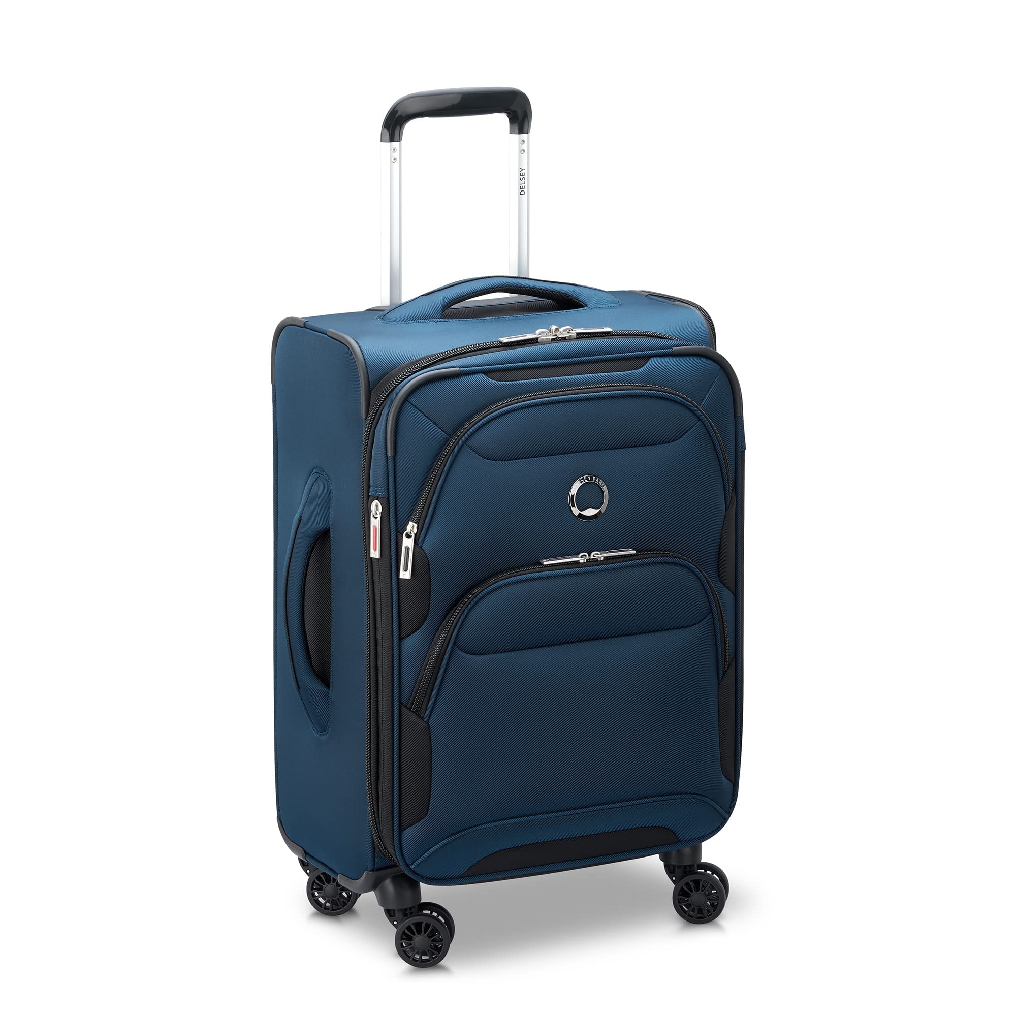 DELSEY PARIS Sky Max 2.0 Softside Expandable Luggage with Spinner Wheels, Blue, Carry-on 21 Inch