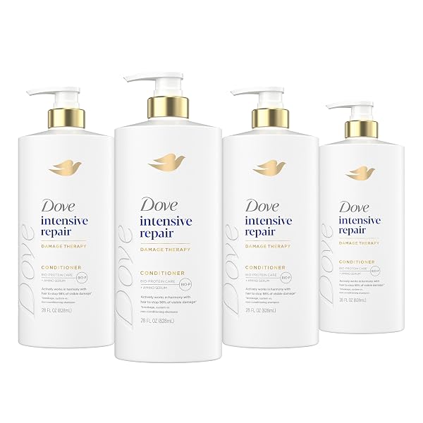 DOVE CONDITIONER 4 PACK INTENSIVE REPAIR FOR DAMAGED HAIR WITH BIO-PROTEIN CARE TECHNOLOGY AND AMINO SERUM 28 FL OZ