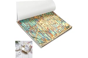 Paifeancodill Variegated Gold Leaf Sheets, 50 Pcs Colorful Imitation Gold Foil Sheets Booklet for Art Craft Painting Gilding 