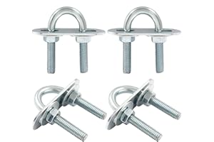 BokWin 4 Pcs Round U Bolts M6 Bend U Bolts in Zinc Plated Steel U Clamp with Nut, Plate, Washer(16mm Inner Width 46mm Length)