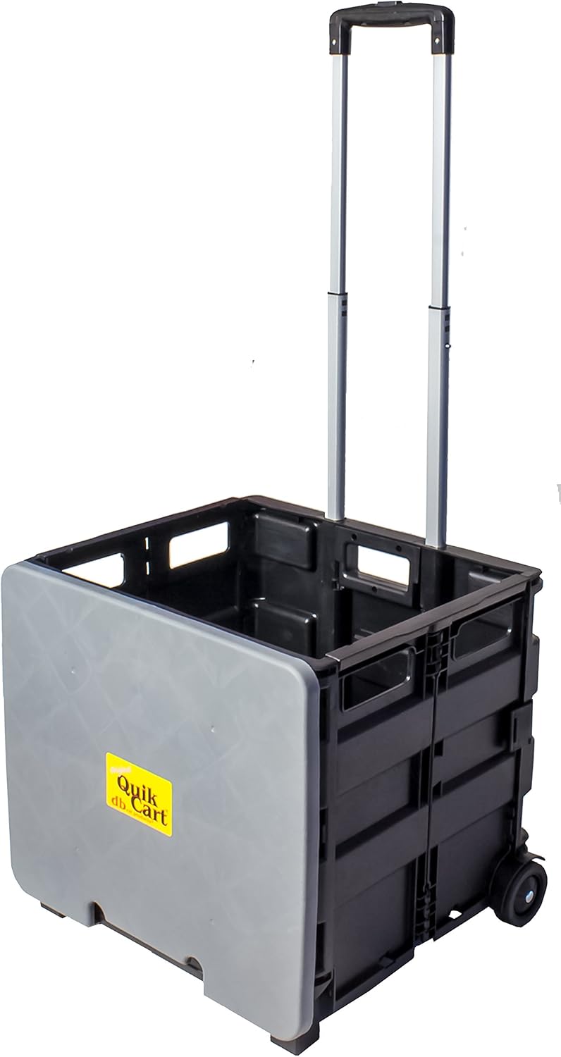dbest products Quik Cart two wheeled collapsible handcart with grey lid rolling utility with seat heavy duty lightweight: Home & Kitchen