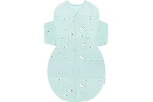 Happiest Baby SNOO Sleep Sack - 100% Organic Cotton Baby Swaddle Blanket - Doctor Designed Promotes Healthy Hip Development (Teal Planets, Medium)