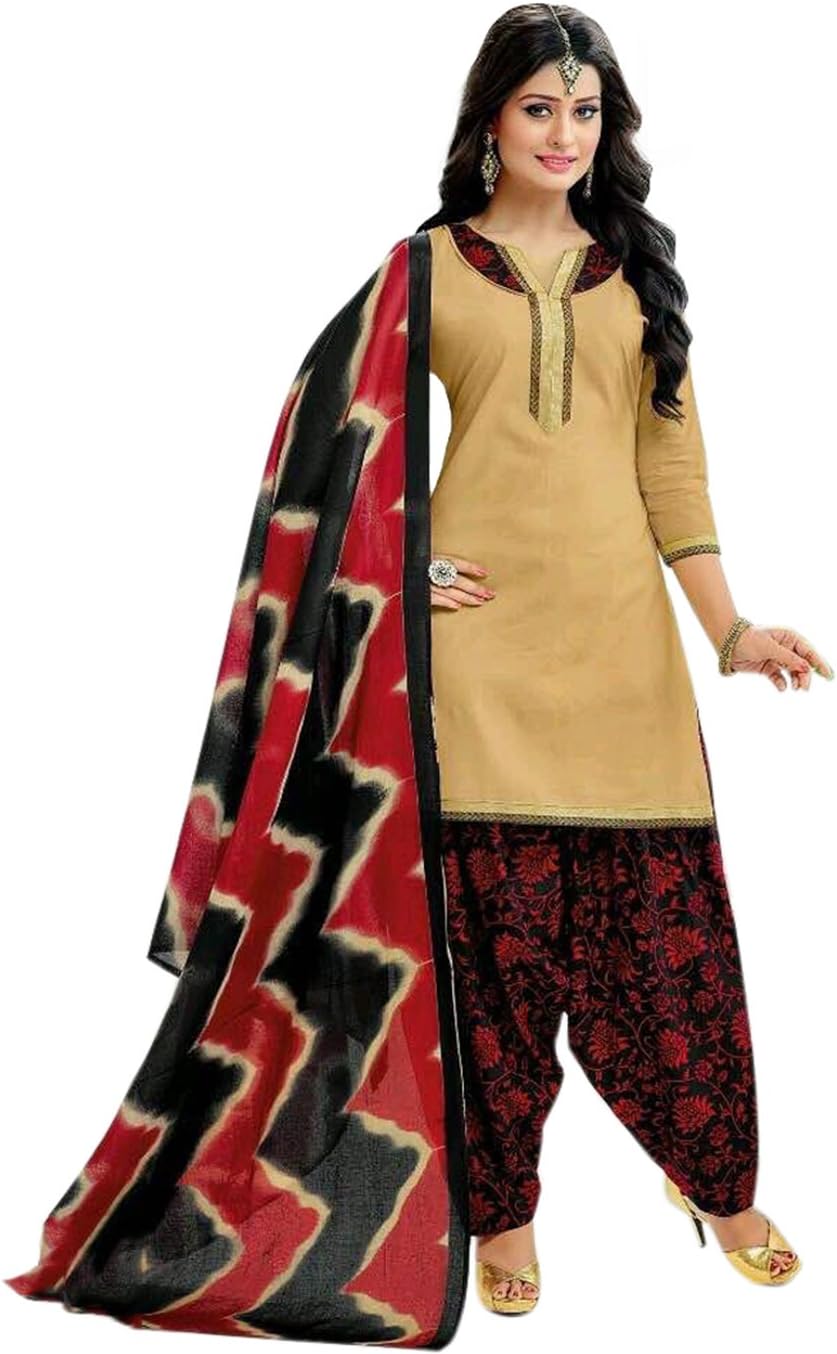Gorgeous and Fashion Attire Pink Unstitched Cotton 110 Pattiyala/Salwar/Chudidar Dress Material