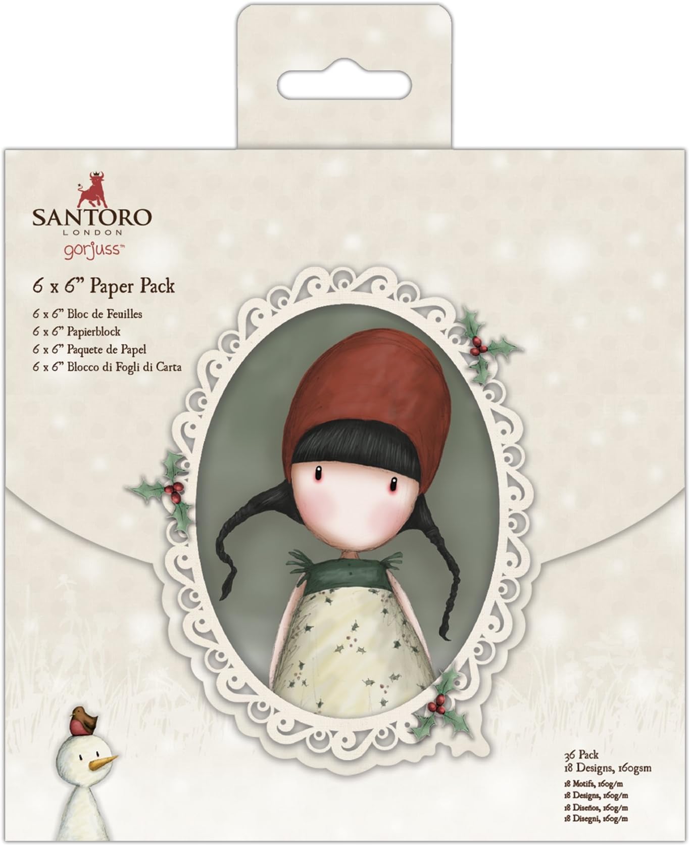 Santoro Gorjuss Paper Pack, Multi, 6 x 6 - Inches