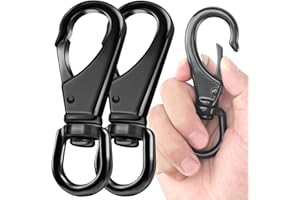 JINSHANGTOPK 2 PCS Swivel Snap Hooks, 4.62 inch Swivel Hooks, 220 LBS Capacity Heavy Duty Flag Clips, Swivel Carabiner, Stainless Steel Swivel Eye Snaps, Sports, Luggages, Pets, Keychains, Flag Clips for Flagpole