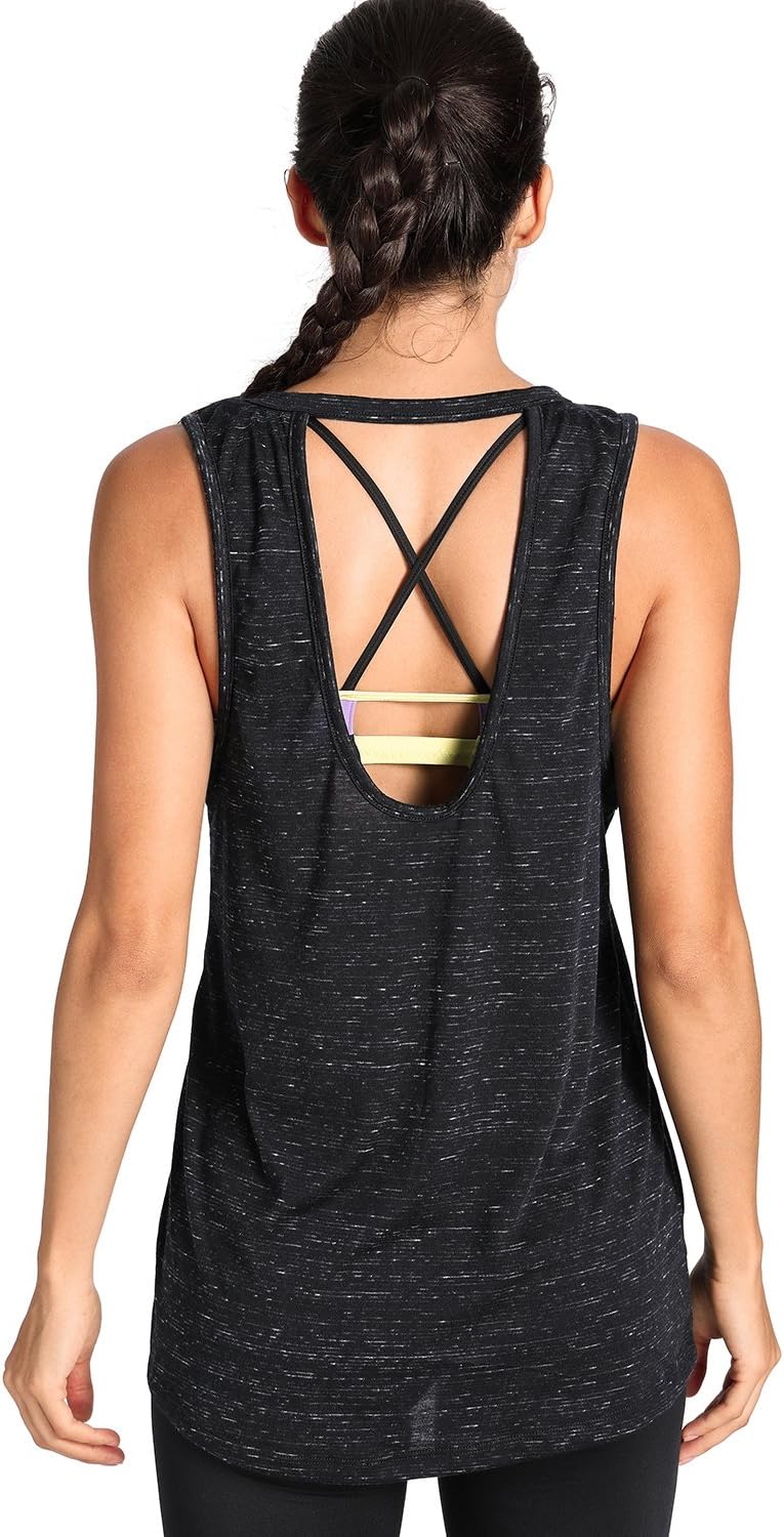 MELIWOO Women's Workout Top Sleeveless Active Cute Yoga Crop Tank Top