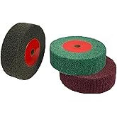 3PCS 4 Inch Bench Grinder Polishing Wheels, 320/600/800 Grit Tight Weave Tough Polishing Burnishing Wheel, Nylon Abrasive Flap Wheel for Refurbishing Golf Clubs Metal Copper, 1.2" Thickness 1/2" Arbor