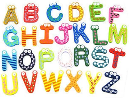 Taottao Jouets Pour Bebe 26 Pcs Lettres Enfants En Bois Lettres De L Alphabet Aimant De Refrigerateur Enfant Educatif Amazon Fr Sports Et Loisirs