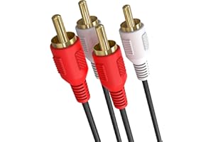 Cmple - 2 RCA to 2 RCA Cables 25ft,Male to Male RCA Cable Stereo Audio Speaker Cable RCA Red and White Cables Double RCA Subw