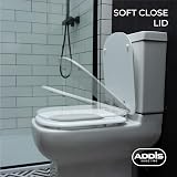 Addis Soft Close Toilet Seat Square D Shape White Quick Release Hinges Easy view 3