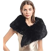 LA CARRIE Women's Faux Fur Collar Scarf Wrap Winter Neck Warmer Collar Ladies White Scarf