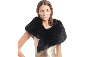 La Carrie Women's Faux Fur Collar Scarf Wrap Winter Neck Warmer Collar Ladies White Scarf