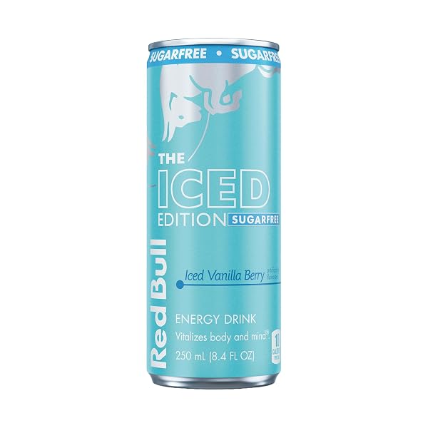 RED BULL ICED EDITION SUGARFREE ENERGY DRINK, ICED VANILLA BERRY, 8.4 FL. OZ. CAN, WITH 80MG CAFFEINE, TAURINE & B VITAMINS