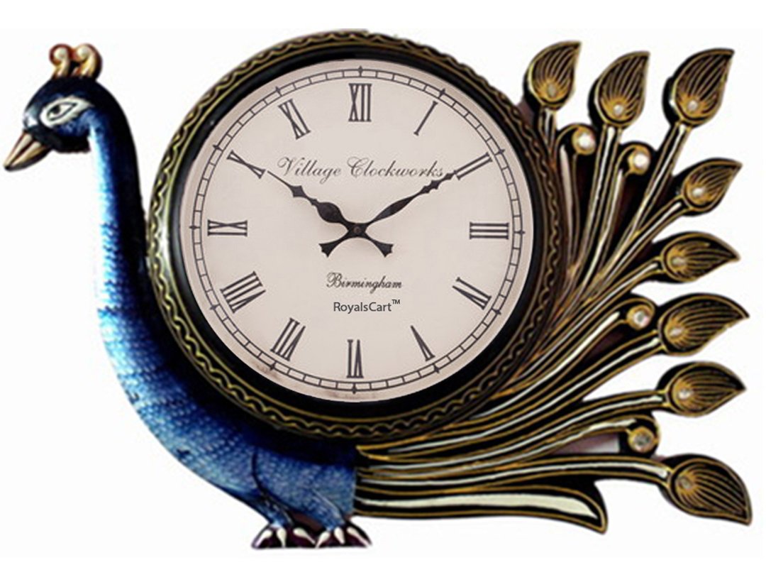 Buy RoyalsCart Peacock Analog Wall Clock, Multi Online at Low Prices in
