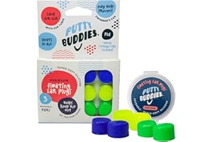 Earvolution Floating Putty Buddies Ear Plugs for Swimming - Invented by an Ear Physician - Moldable, Premium, Silicone - Floats on Water - Waterproof - Made in The USA - 3 Pack - Blue/Yellow/Green