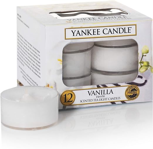 Yankee Candle Scented Tea Light Candles, Vanilla, 12 Count, (x12