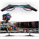 Kado 25" Class Dual Gaming Monitor Setup - 2-Pack 24.5" Curved 1500R 240Hz 1ms 1920x1080 Computer Monitor, Parallel Gaming AMD FreeSync Premium Panoramic, VESA Mount HDMI DisplayPort Built-in Speakers