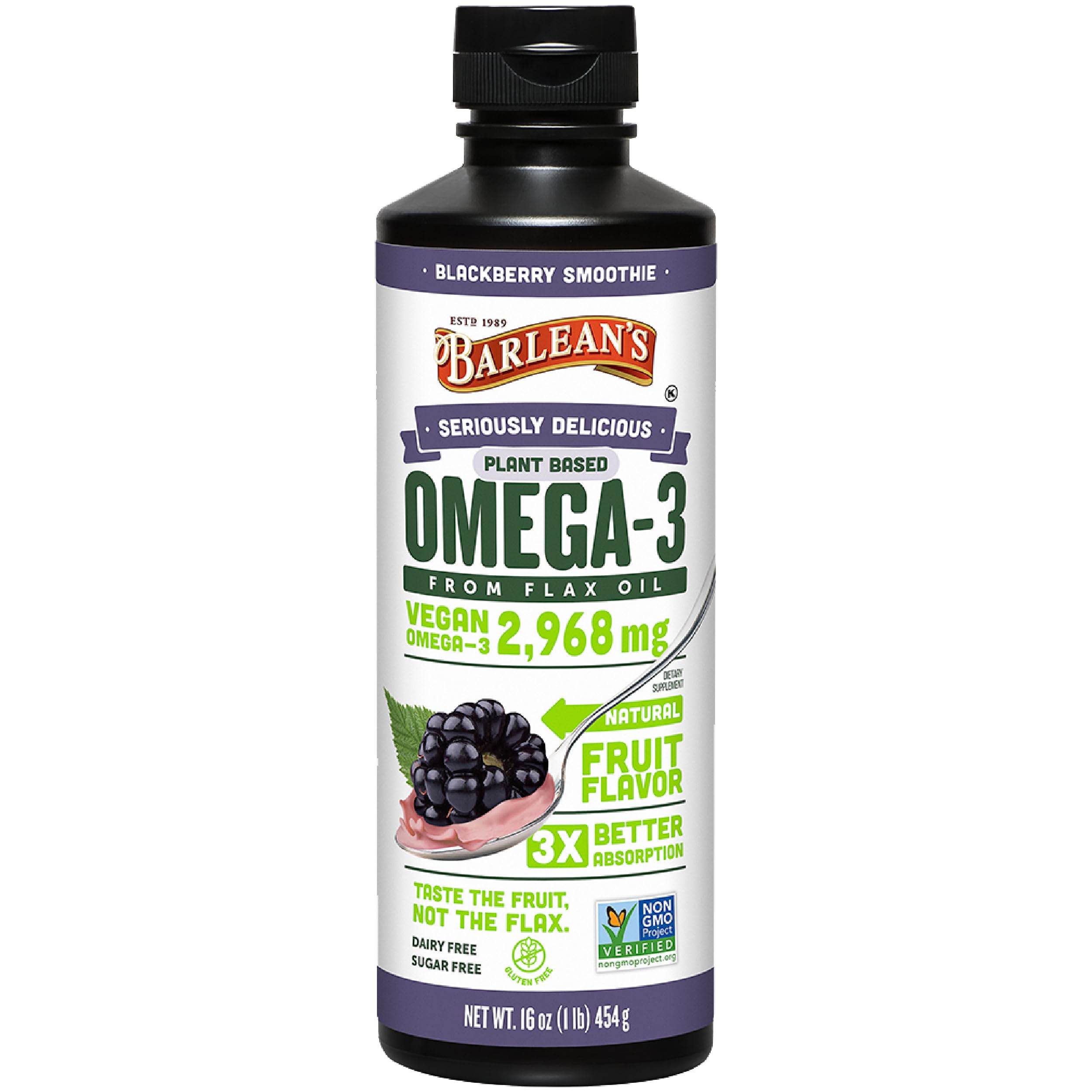 Seriously Delicious Plant Based Omega-3 2968 mg (Blackberry Smoothie)