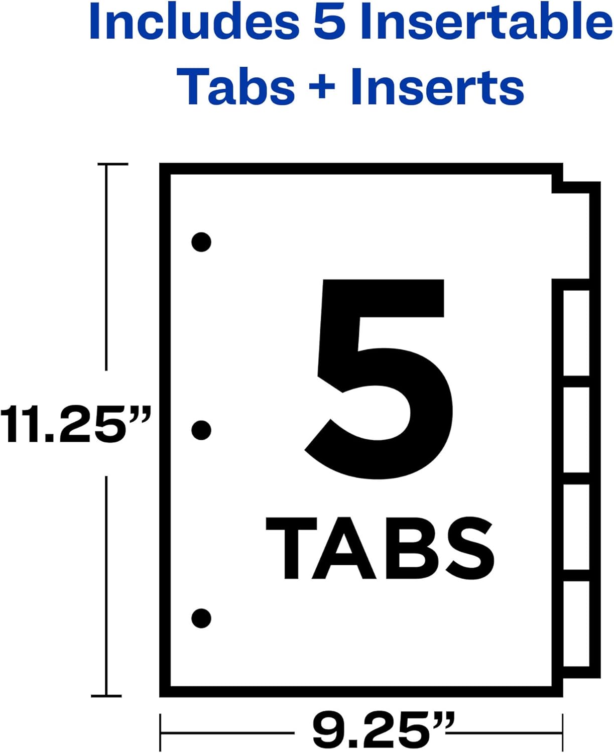 Avery Big Tab Insertable Plastic Dividers, Two-Tone Colors, Two Pockets, 5-Tab Set (11982) : Office Products