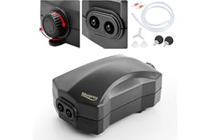 Marpros Aquarium Air Pump Single Outlet/Dual Outlet Adjustable Aerator with Accessories for 10-100 Gallon Fish Tank