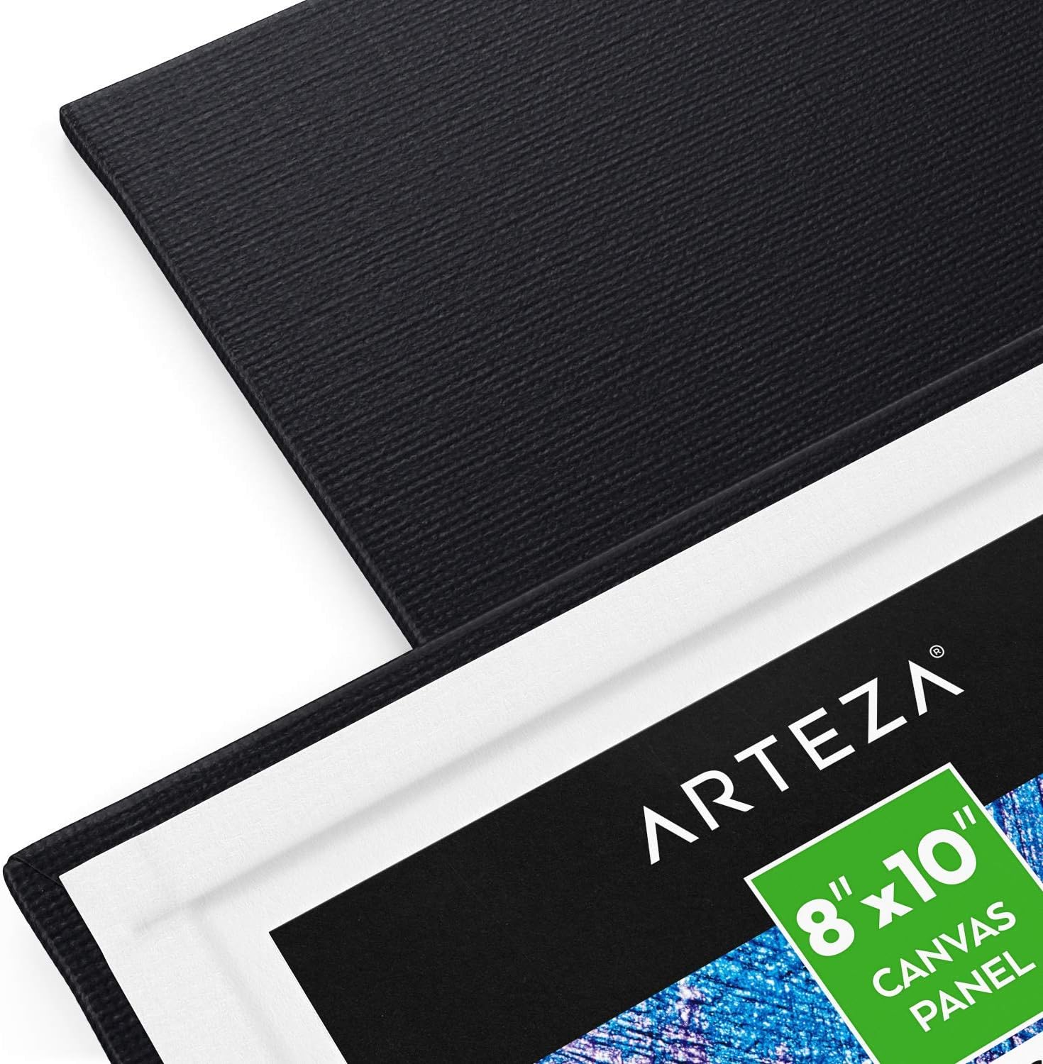 Arteza Canvas Boards for Painting, Pack of 14, 8 x 10 Inches, Blank Black Canvas Panels, 100% Cotton, 8 oz Gesso-Primed, Art Supplies for Acrylic Pouring and Oil Painting