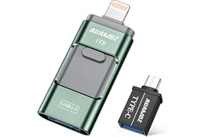 Flash Drive for iPhone 1TB, AUAMOZ USB Memory Stick Photo Stick External Storage Thumb Drive for iPhone iPad Android Computer (Dark Green)