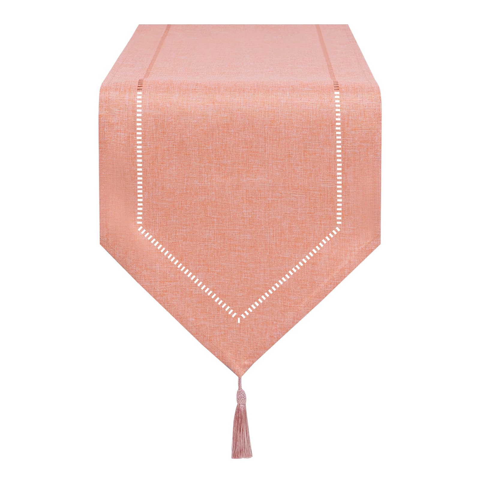 LLCUTESHOP Orange Linen Table Runner, 32 x 220 cm, Modern, Innovative Design, Washable, Wheat Ear Pattern for Dining Room, Party, Holiday Decoration