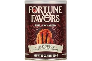 Fortune Favors Candied Pecans, Sweet and Salty Snack, Hand Crafted in Small Batches, USA-Grown (16oz, Spicy)