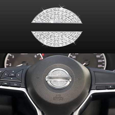 Amazon キラキラ光る車のハンドル装飾ダイヤモンドクリスタルデカール装飾カバーステッカー 日産 Diyエンブレムアクセサリー 日産マキシマ アルティマ セントラ パスファインダー キックス ローグ用 カーアクセサリ 車 バイク