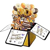 LLMSIX Happy Birthday Pop Up Card for Dad Cool 3D Birthday Gift Box with Envelopes Balloon Fireworks Creative Gifts Ideas from Daughter Son Funny Birthday Decorations for Father