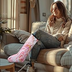 LedBack Pink Marble Print Leg Cast Cover Comfy Foot