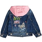 Peacolate 2-11Y Little&Big Girls Sequin Outerwear Embroidery Denim Jacket