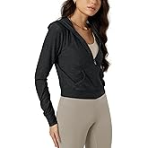 ODODOS Women's Full-Zip Cropped Hoodie - odSTRATUM Tech Ultra Soft UPF 50+ Hooded Jacket with Pockets
