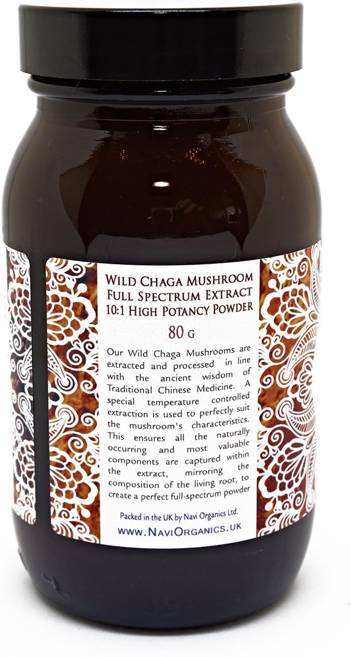 Na’vi Organics Wild Chaga Mushroom Extract Powder 80g, 80 g (Pack of 1) - Image 3