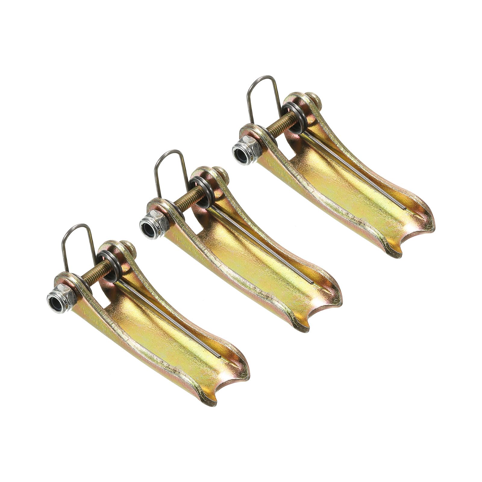 PATIKIL 1.7 Inch Hook Safety Latch Kit, 3 Pack Metal Towing Hitch Replacement for Clevis Hook Trailer, Golden Tone
