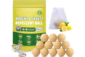 GREENPEL Rodent and Mice Repellent Indoor, Upgrade Peppermint Oil Moth Balls for Mouse Squirrel, 12-Pack Rat Repellent for Outside, Mouse Control for Indoor/Outdoor, Pet Safe Rodent Deterrents for Attic