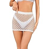SHENHE Women's Summer Swim Cover Up Skirt Crochet Hollow Out Bikini Bathing Suit Cover Up Beach Skirt