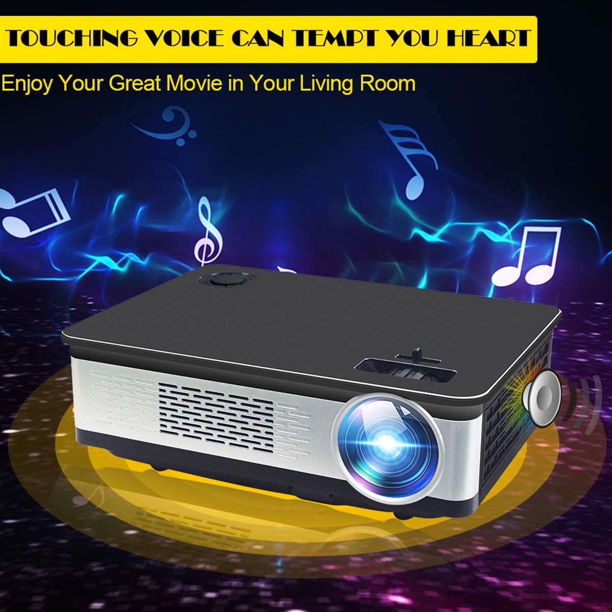 Pocket Projector, AODIN M8T Touch Panel Android Smart Projector ...