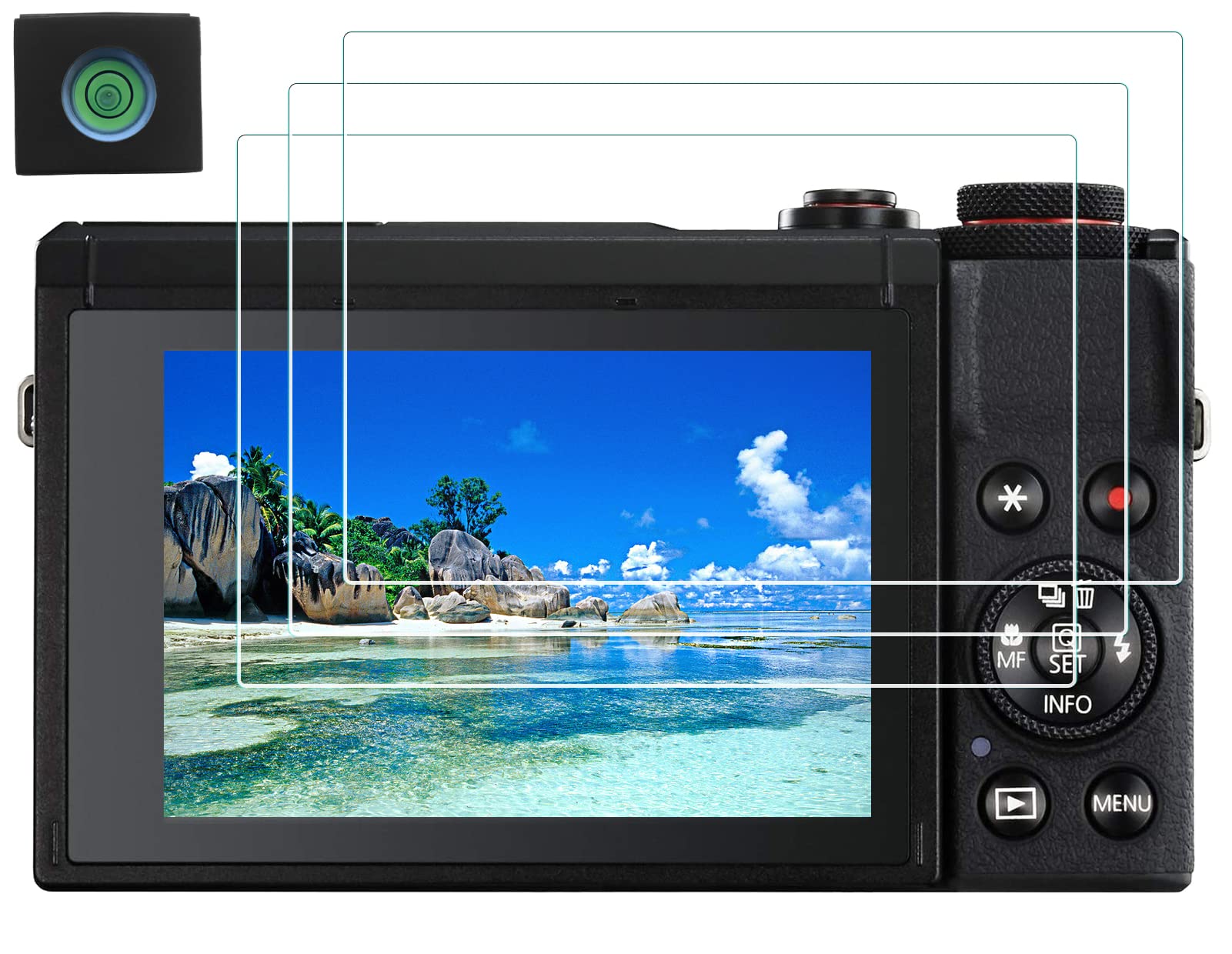 Photo 1 of HUIPUXIANG G7 X Mark III Screen Protector for Canon Powershot G7X Mark III mark3 Camera (for accessories), [3 Pack] LCD Tempered Glass Film 0.3mm High Definition 9H Hardness