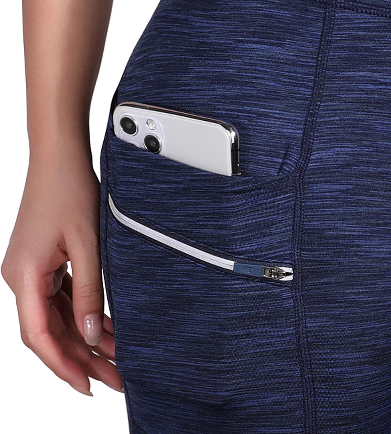 ODODOS High Waist Out Pocket Yoga Short Tummy Control Workout Running Athletic Non See-Through Yoga Shorts: Clothing