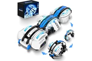 BAZADER RC Cars with LED Lights - Remote Control Car Snake 360° Roll Toys, Birthday for Kids Age 7 8 9 10 11+ Year Old, 2 Batteries 60+min, Indoor/Outdoor Toys for 6-12 yr Teen Boys