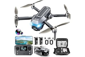 SCRUBUZ GPS Drones with Camera for Adults 4K, FPV Drone Under 249g with Brushless Motor, GPS Auto Return, Follow Me, Circle Fly, Waypoint Flight, Foldable Drone with Gesture Control, 46Mins with 2 Batteries